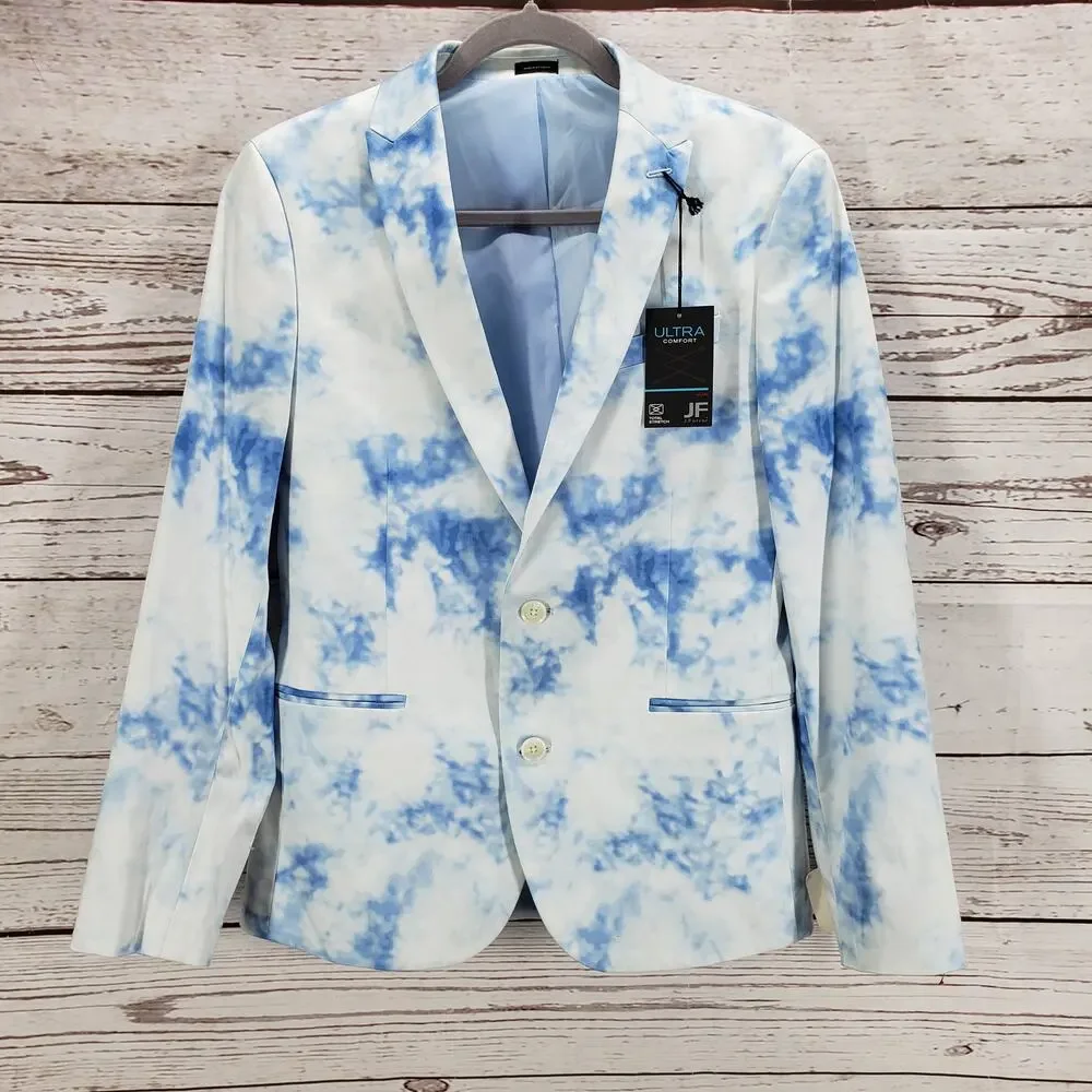 J.Ferrar New Men's Blue Dye Slim Fit Ultra Comfort Blazer Jacket Size 38S